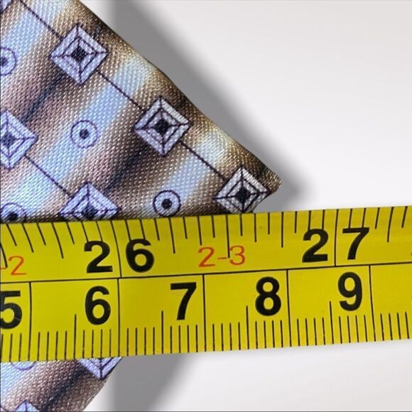 FULEI | Plaid Dot Paisley Brown And White Tie - Picture 2 of 3